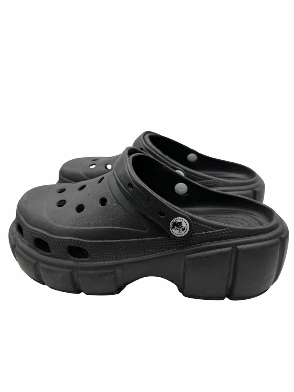 CROCS Classic Platform Clogs in Black - Size 40